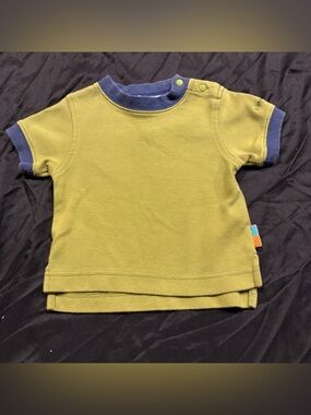 VTG Gymboree Olive Green Short Sleeve Tee with Navy Trim size 3/6 months